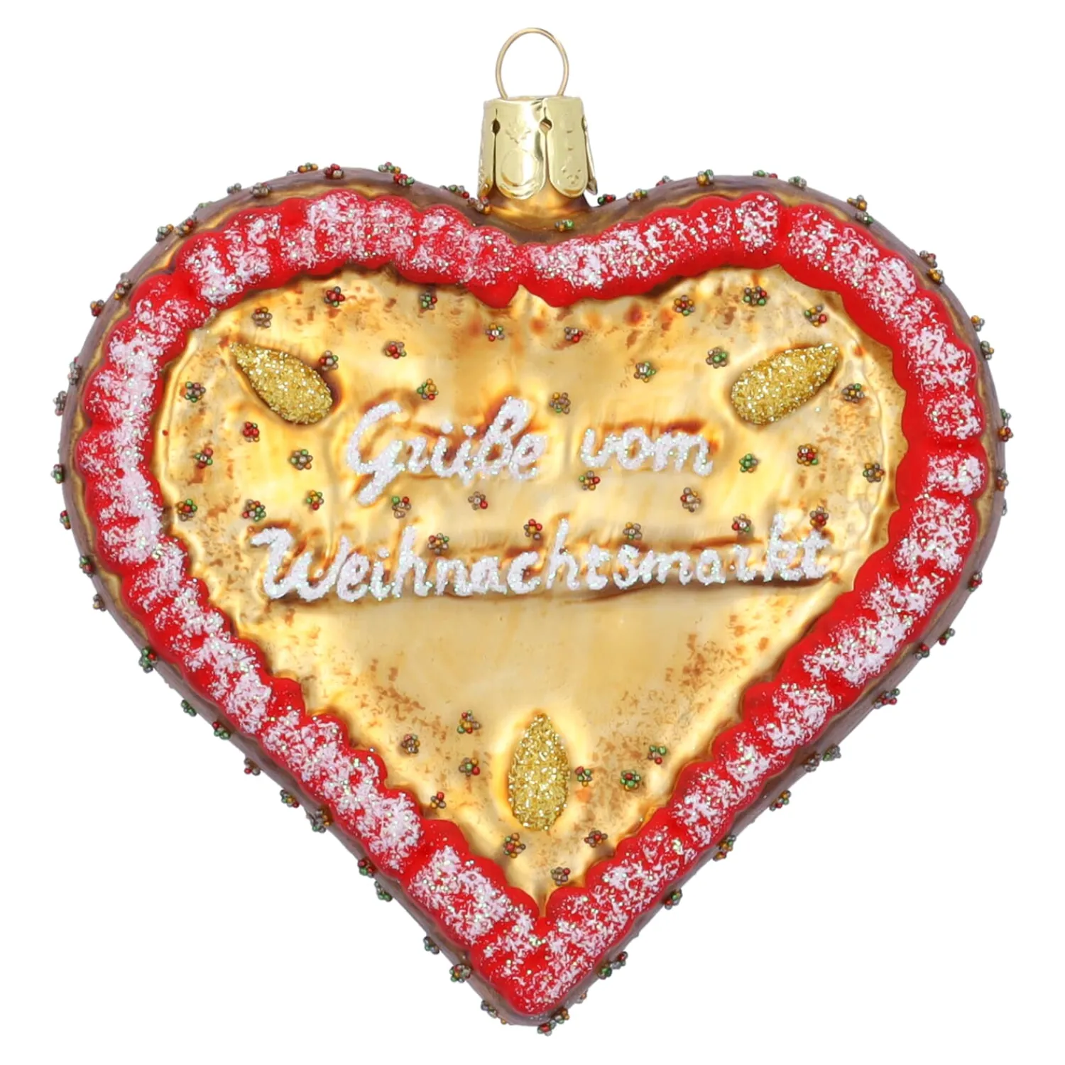 Poesie in Glas Weihnachtskugeln Aus Glas-Lebkuchenherz
