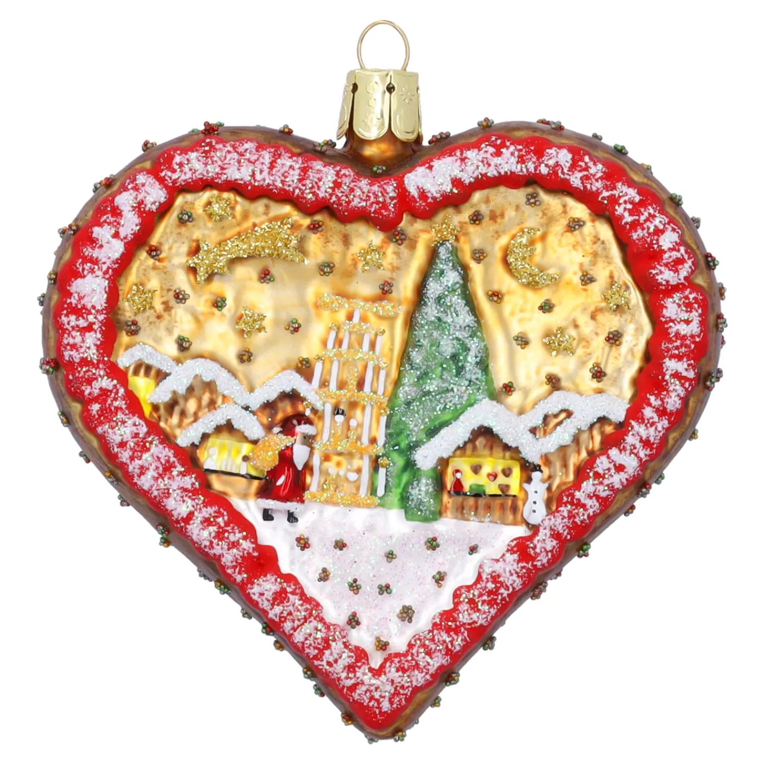 Poesie in Glas Weihnachtskugeln Aus Glas-Lebkuchenherz