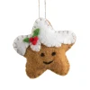 Weihnachtsbaumanhänger|Baumschmuck Aus Filz-Lebkuchen-Stern aus Filz