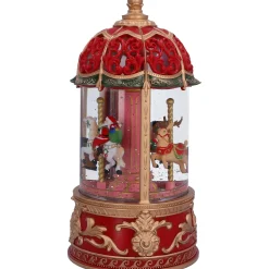 KONSTSMIDE Nostalgische Weihnachtsdeko|Laternen Weihnachten-LED Schneelaterne "Nostalgisches Karussell", 22,5 cm