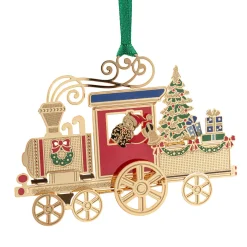 Baumschmuck Aus Metall-Lokomotive, goldfarben