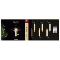 Krinner Lichterketten-Lumix Superlight Flame 6 Mini Kerzen Erweiterungsset in Elfenbein