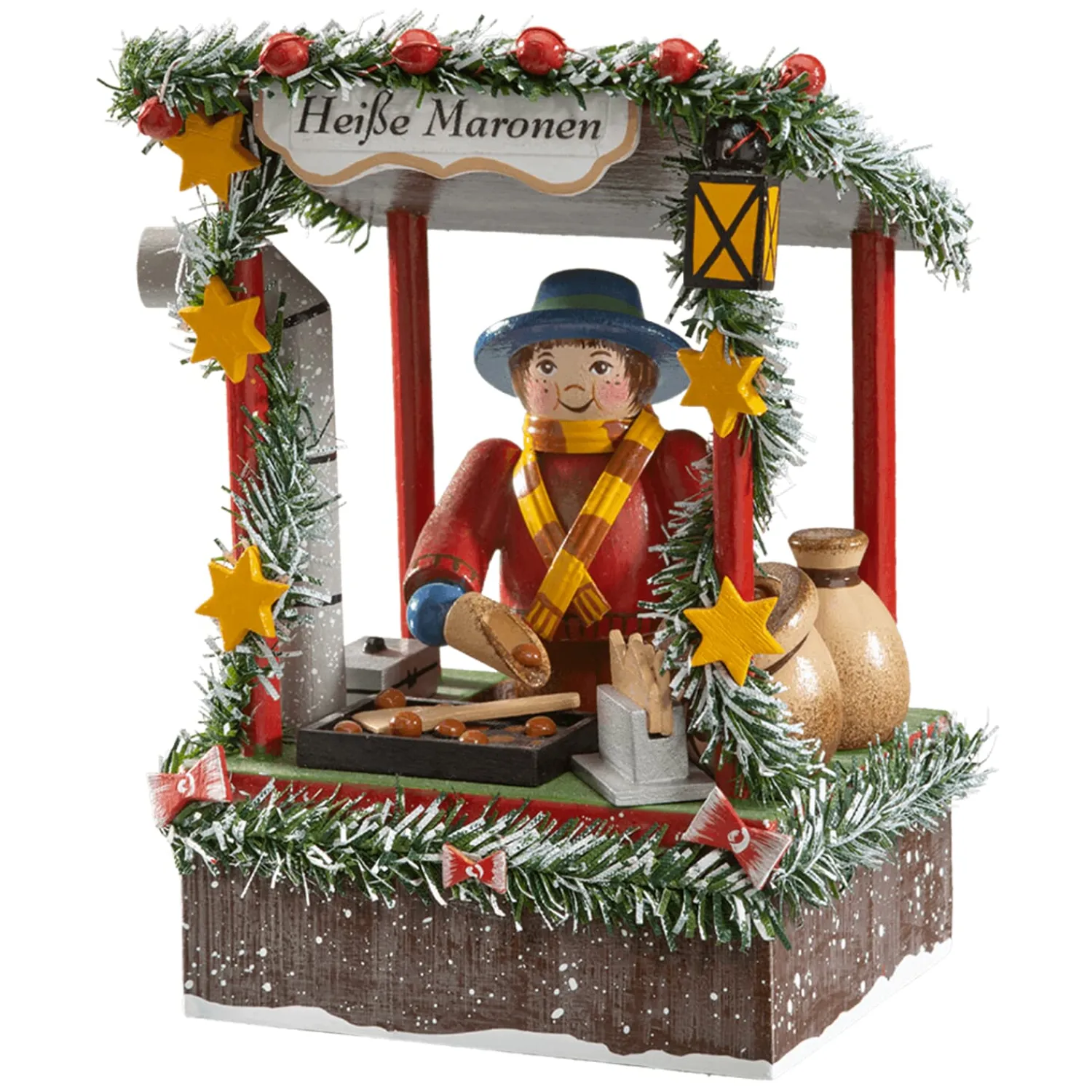 Käthes Original Käthes Original Figuren|Nostalgische Weihnachtsdeko-Maronenstand mit Händler
