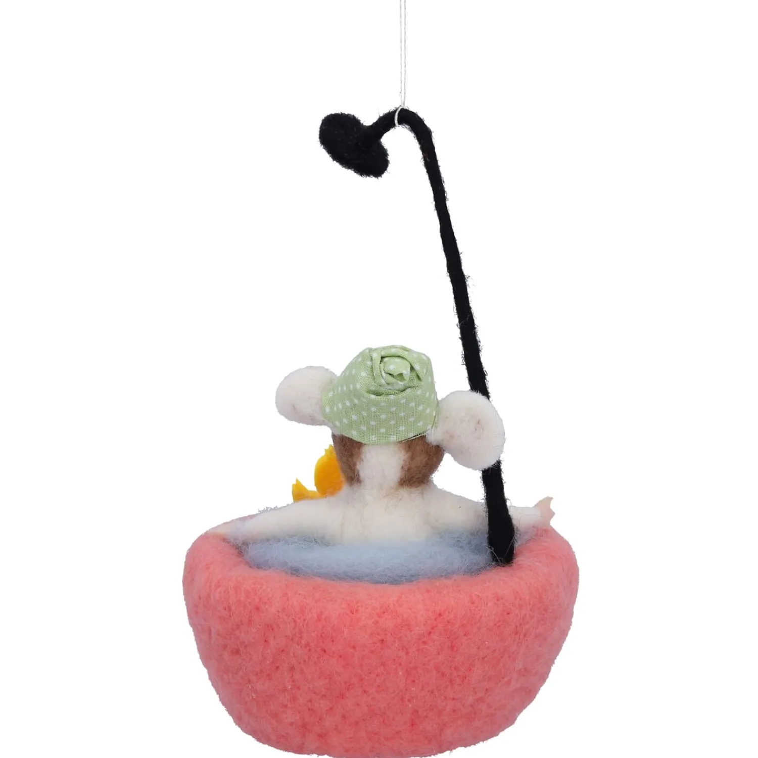 Baumschmuck Aus Filz-Maus in Badewanne aus Filz