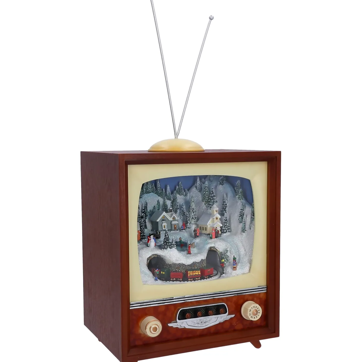 Spieluhr Weihnachten-Nostalgiefernseher "Weihnachtsexpress", Spieldose