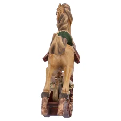 Standfiguren-Nostalgisches Schaukelpferd mit Instrumenten, hellbraun