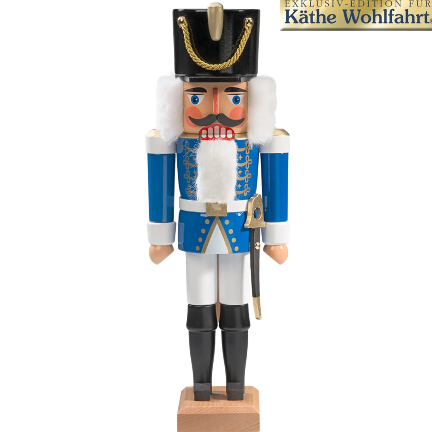 HODREWA Nussknacker Figuren-Nussknacker "Husar", blau, 36 cm