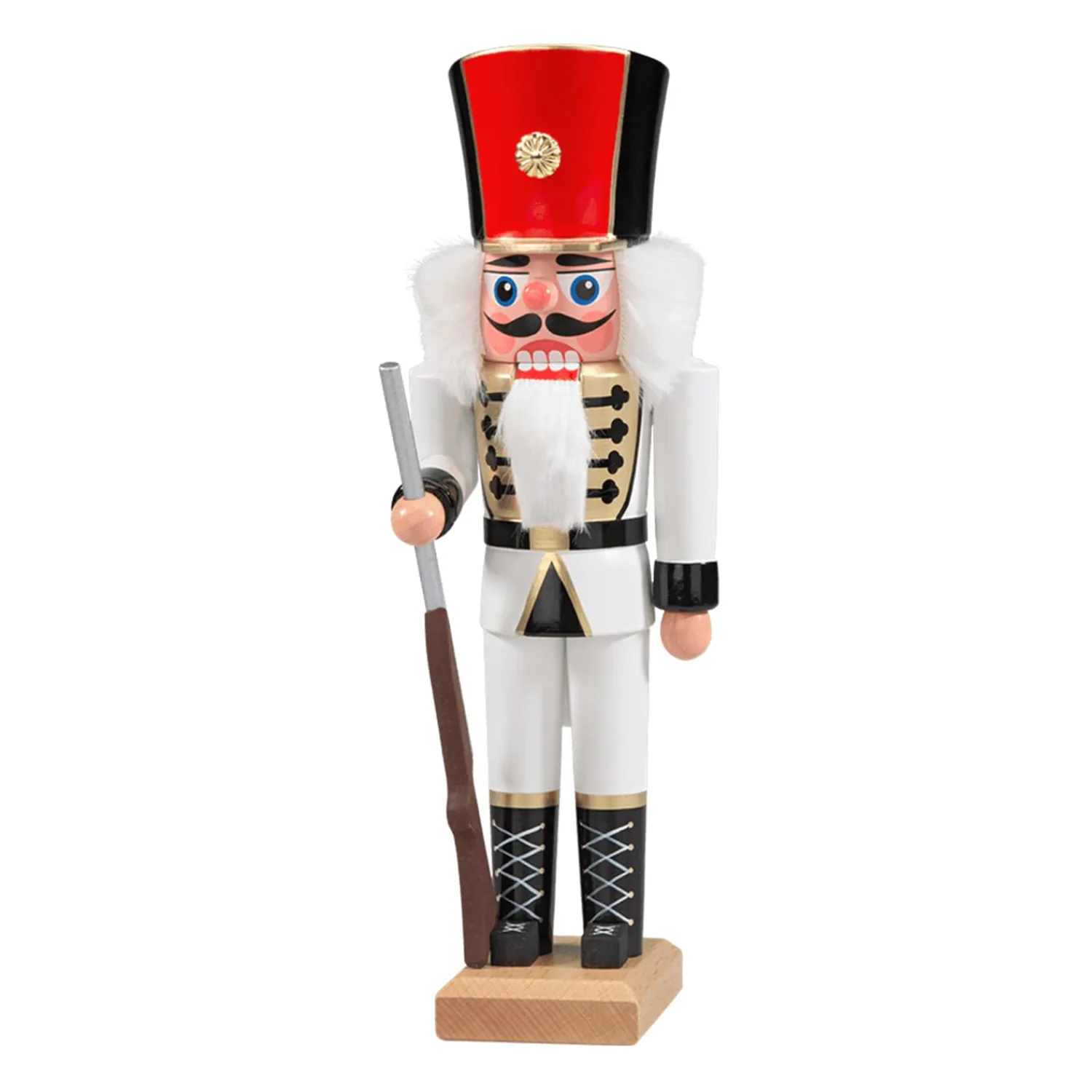 HODREWA Nussknacker Figuren-Nussknacker "Husar", weiß, 29 cm