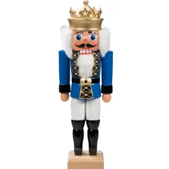 HODREWA Nussknacker Figuren-Nussknacker "König", blau, 27 cm