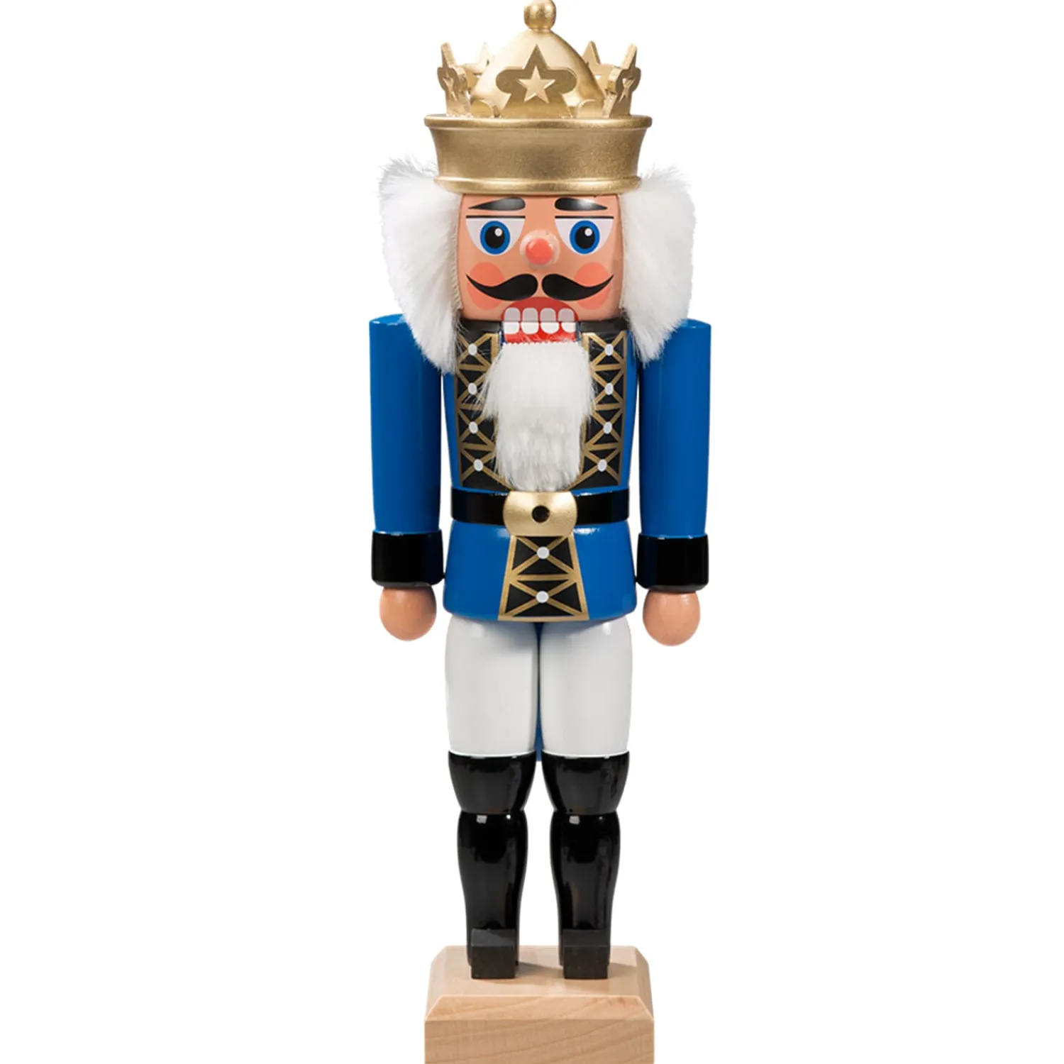 HODREWA Nussknacker Figuren-Nussknacker "König", blau, 27 cm