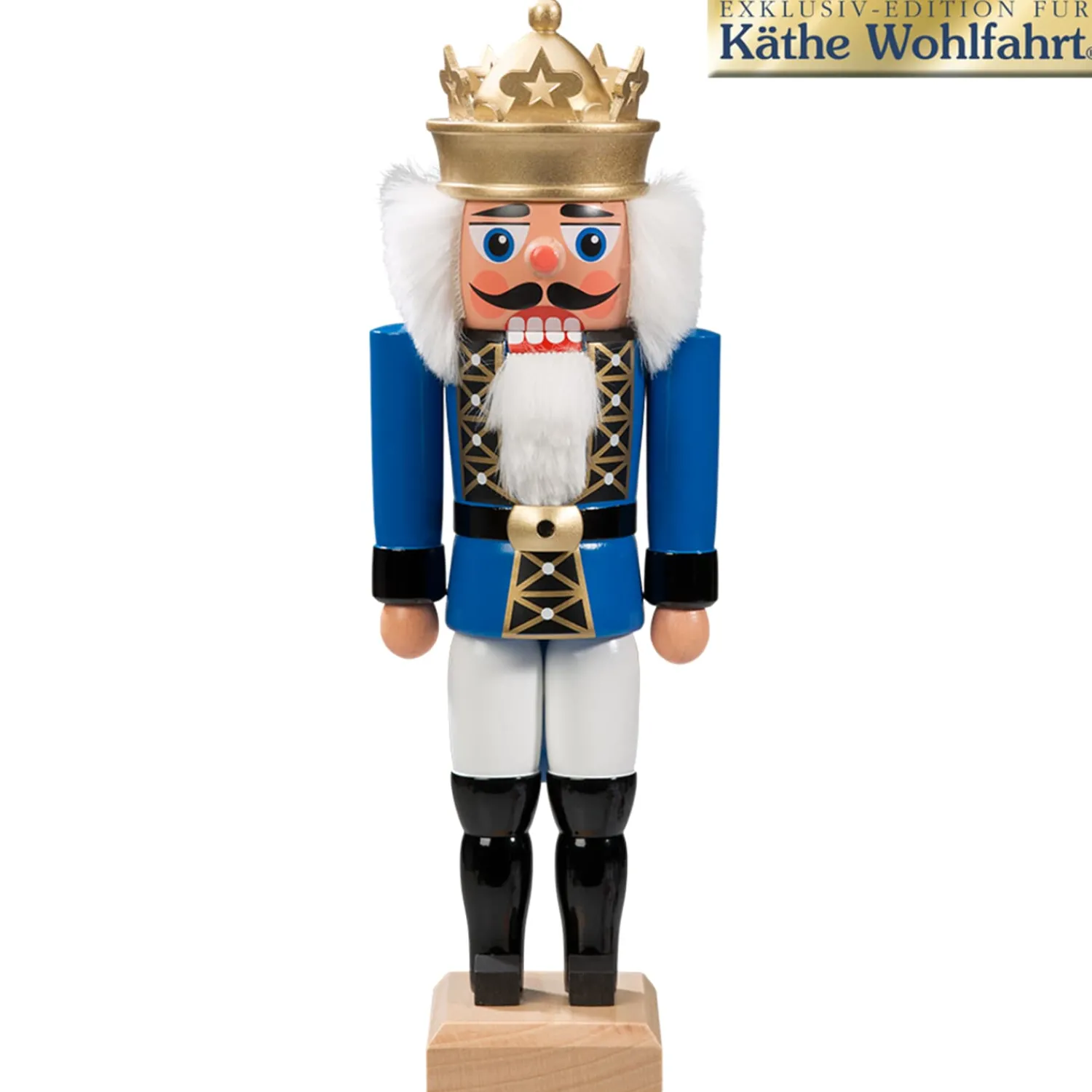 HODREWA Nussknacker Figuren-Nussknacker "König", blau, 27 cm