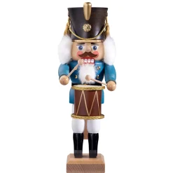 HODREWA Nussknacker Figuren-Nussknacker "Trommler", blau/lasiert, 30 cm