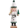HODREWA Nussknacker Figuren-Nussknacker "Weihnachtsmann", grün/weiß lasiert, 37 cm