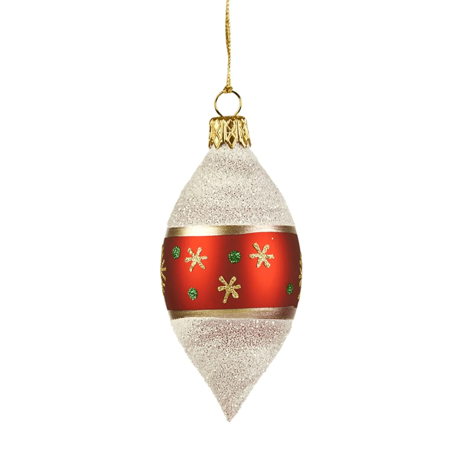 Weihnachtskugeln-Olive Frosty mit Schneeflocken