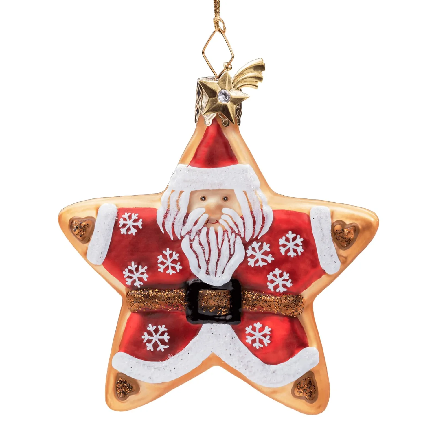 Poesie in Glas Weihnachtskugeln Aus Glas-Plätzchenstern mit Weihnachtsmann