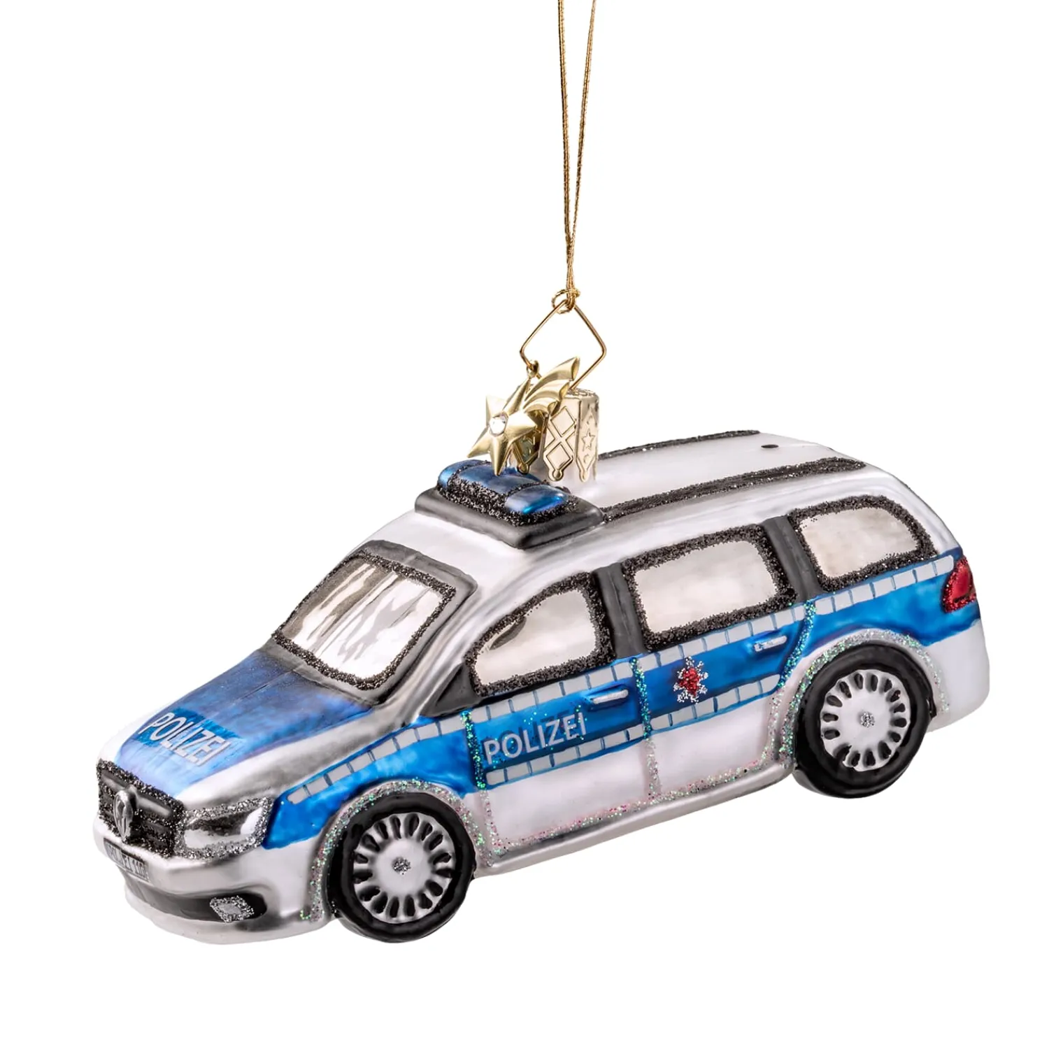 Poesie in Glas Weihnachtskugeln Aus Glas-Polizeiauto