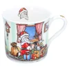 Tischdeko-Porzellan-Tasse "Weihnachtsmann und seine Schätze"