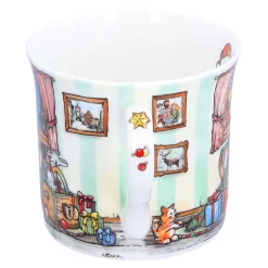 Tischdeko-Porzellan-Tasse "Weihnachtsmann und seine Schätze"