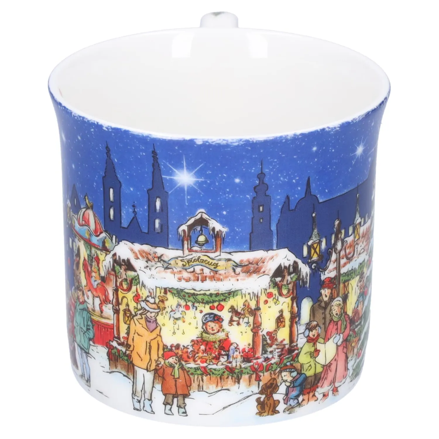 Tischdeko-Porzellan-Tasse "Weihnachtsmarkt"