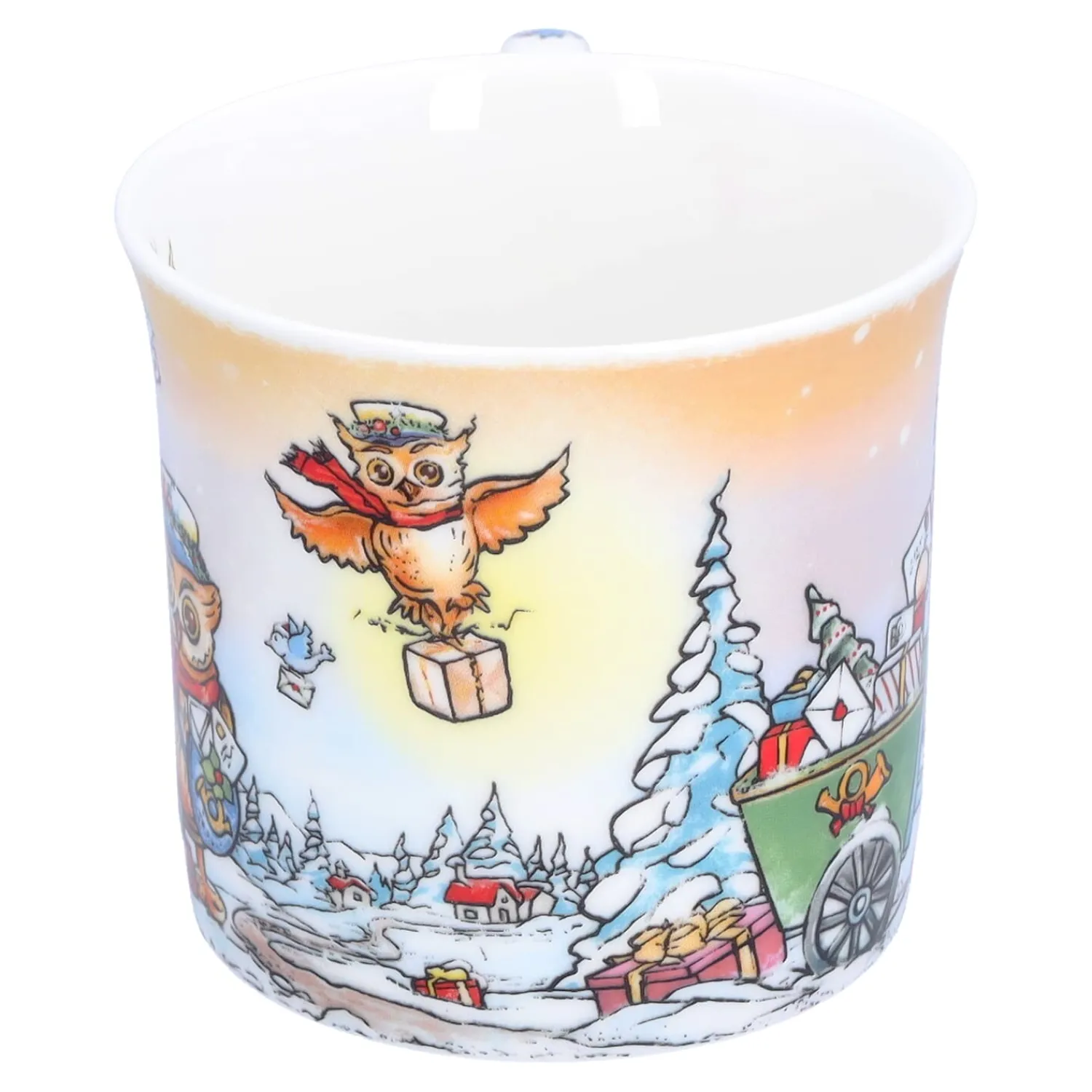 Tischdeko-Porzellan-Tasse "Weihnachtspost"