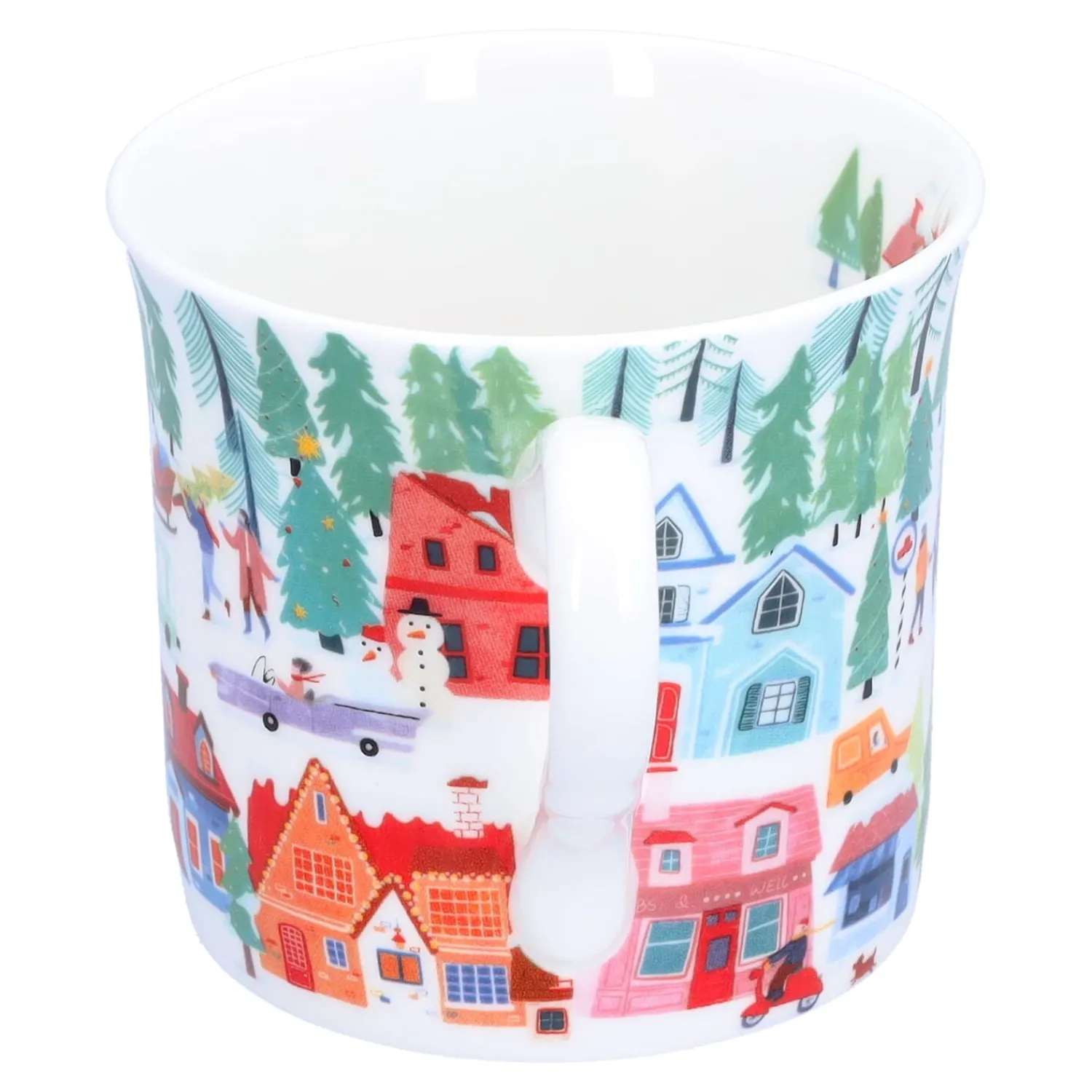 Tischdeko-Porzellan-Tasse "Winterzeit"