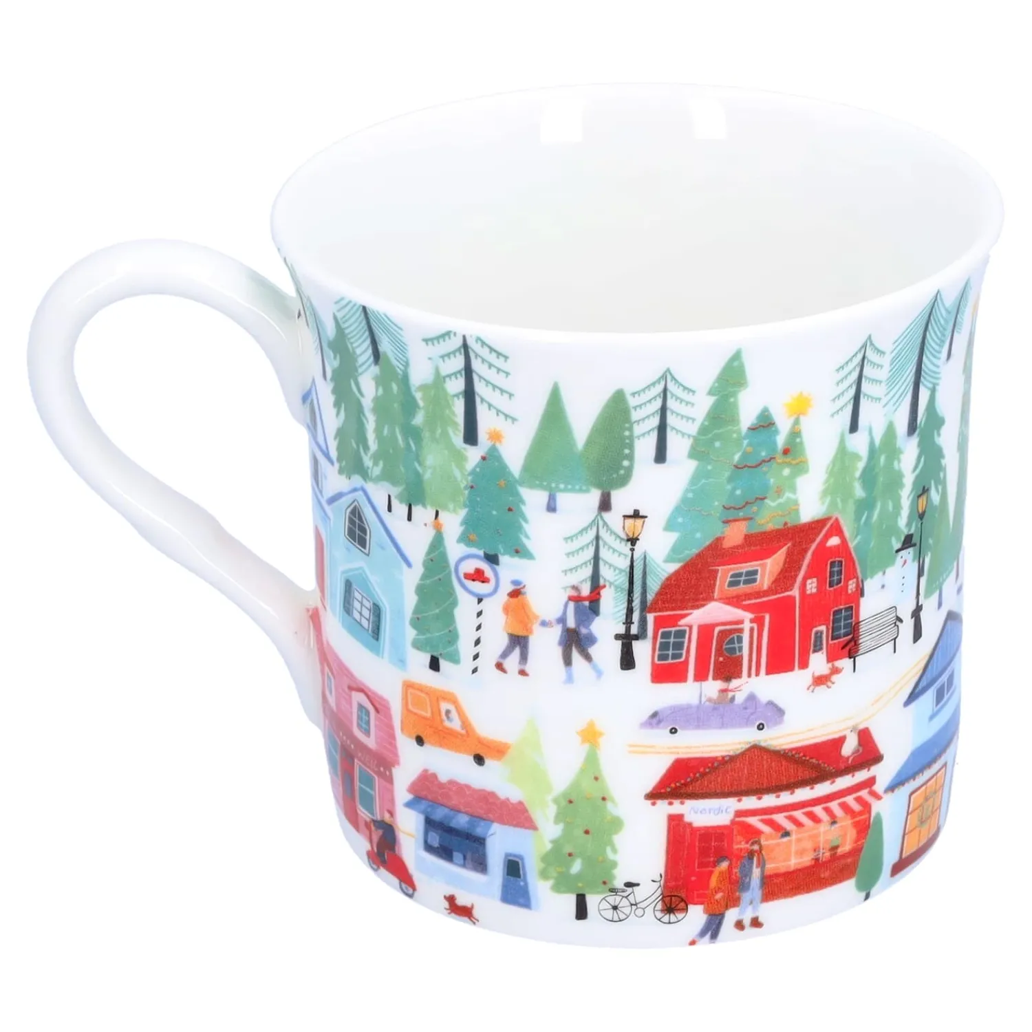 Tischdeko-Porzellan-Tasse "Winterzeit"