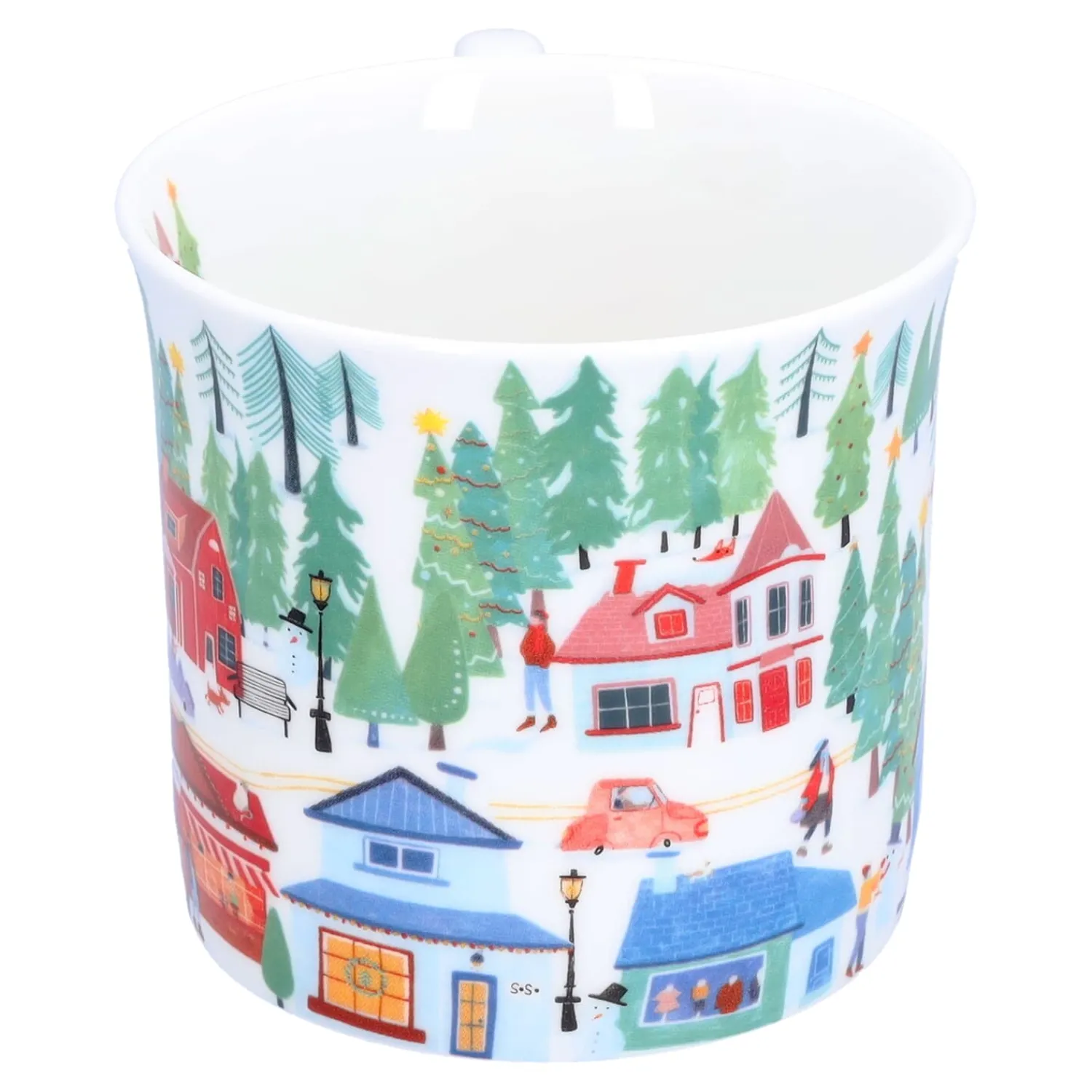 Tischdeko-Porzellan-Tasse "Winterzeit"