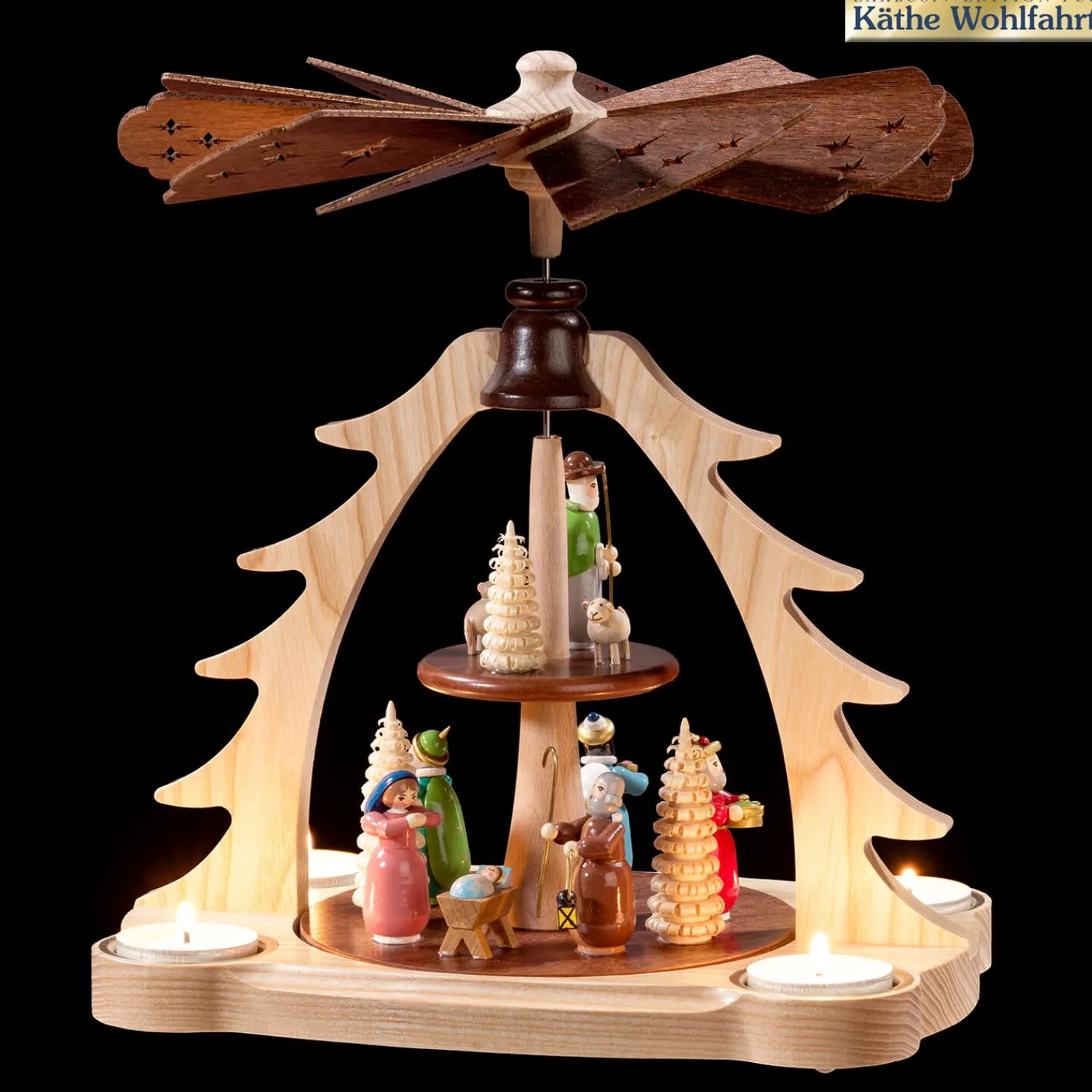 Käthes Original Weihnachtspyramiden-Pyramide "Heilige Drei Könige", bunt