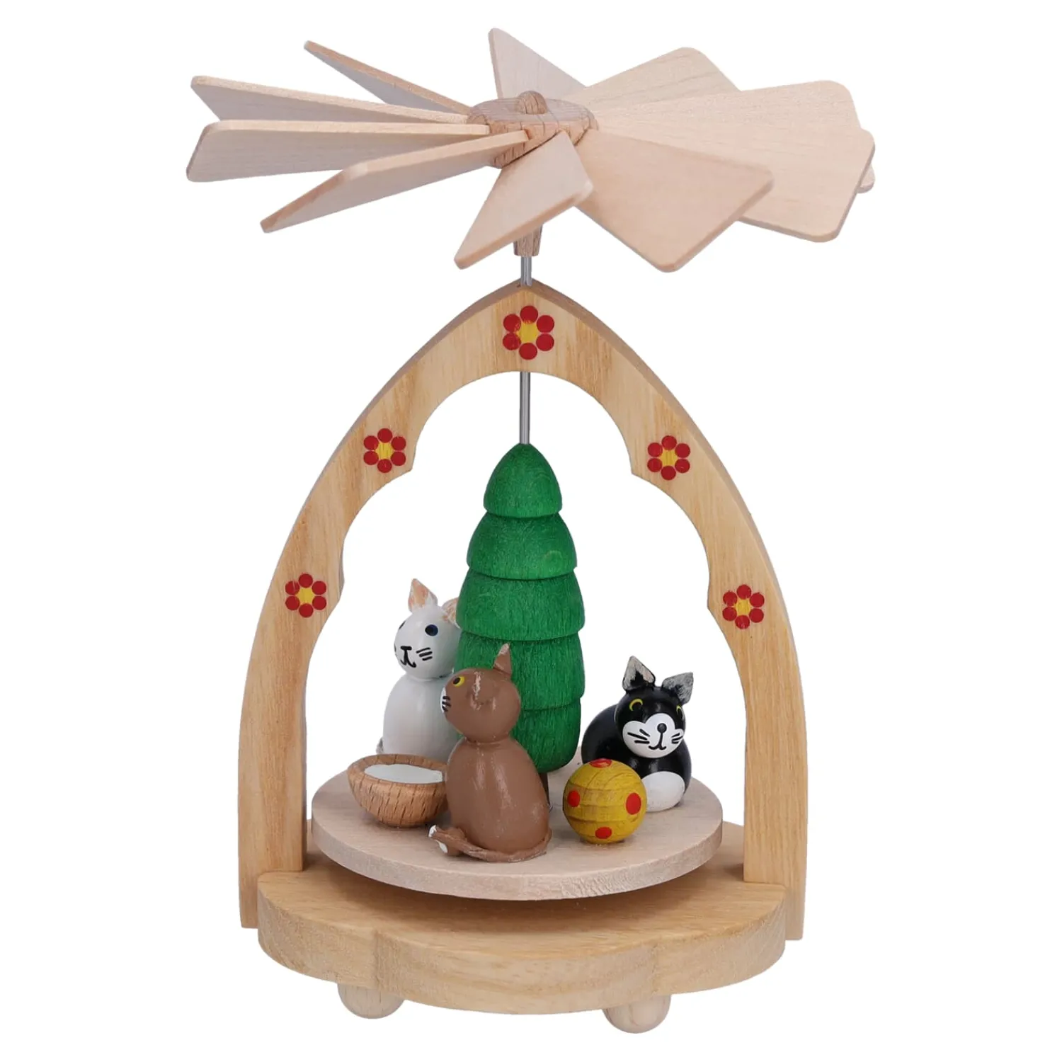 Richard Glässer Weihnachtspyramiden-Pyramide "Katzen-Trio", Wärmespiel