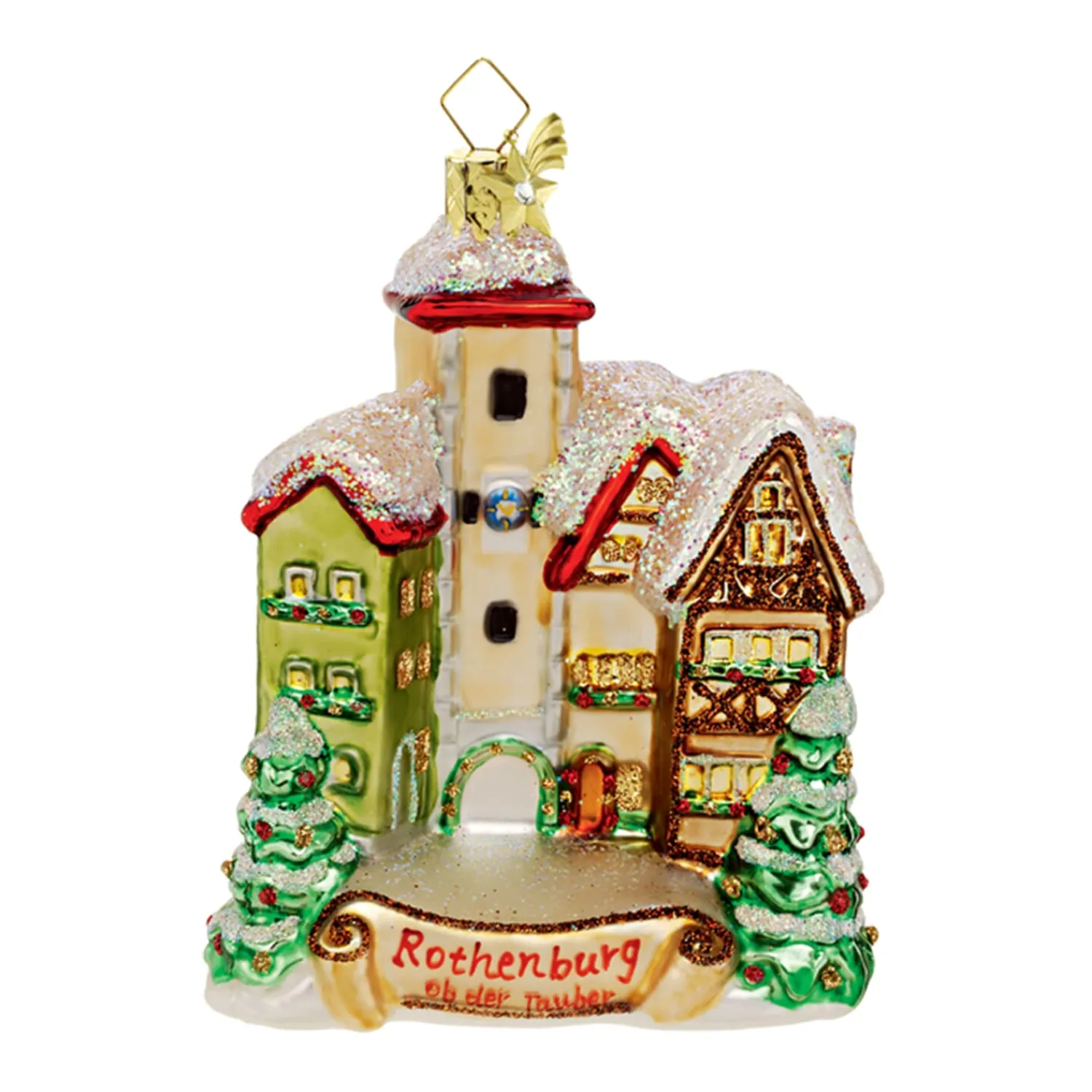 Poesie in Glas Rothenburg Motive|Weihnachtskugeln Aus Glas-Rothenburger Plönlein