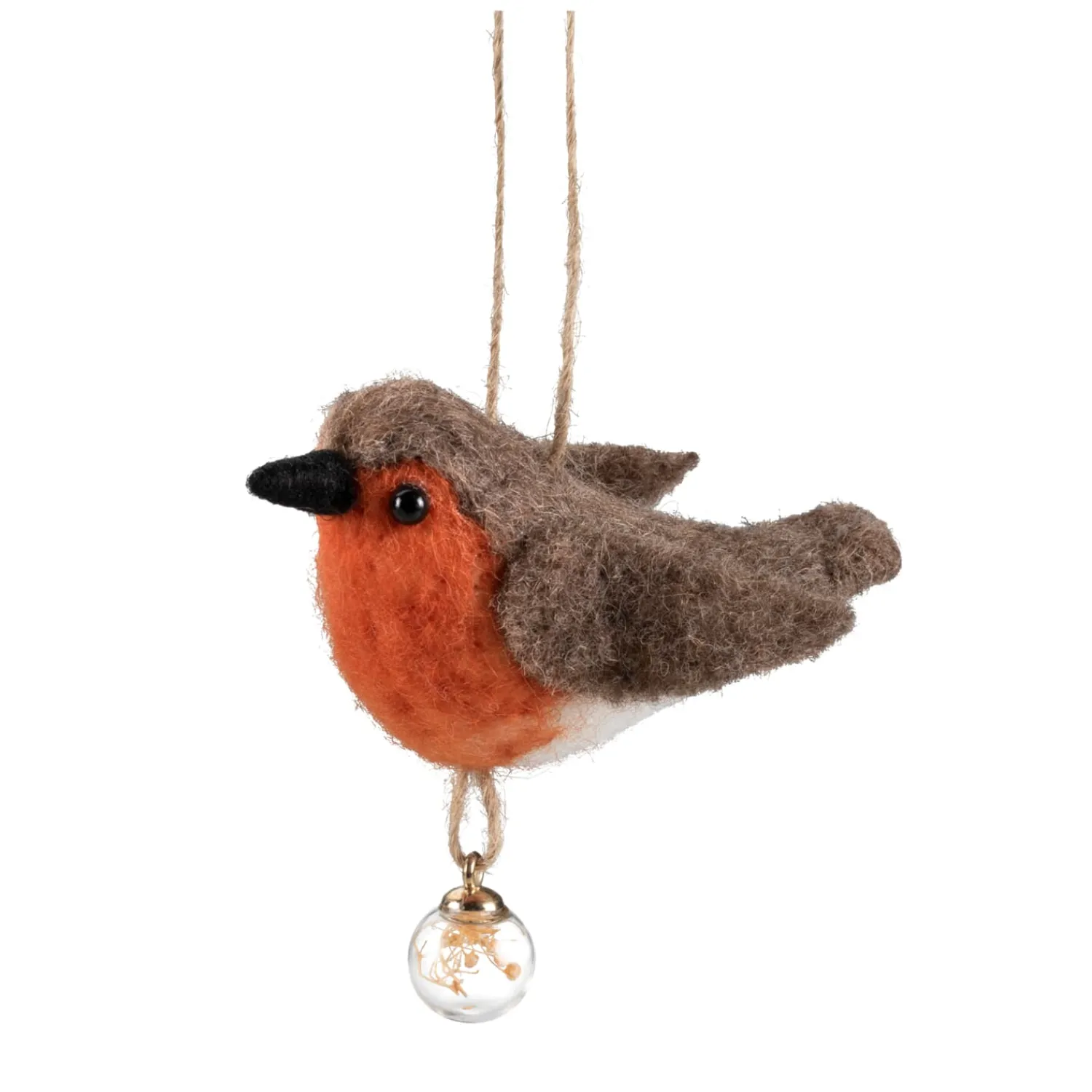 Weihnachtsbaumanhänger|Baumschmuck Aus Filz-Rotkehlchen aus Filz