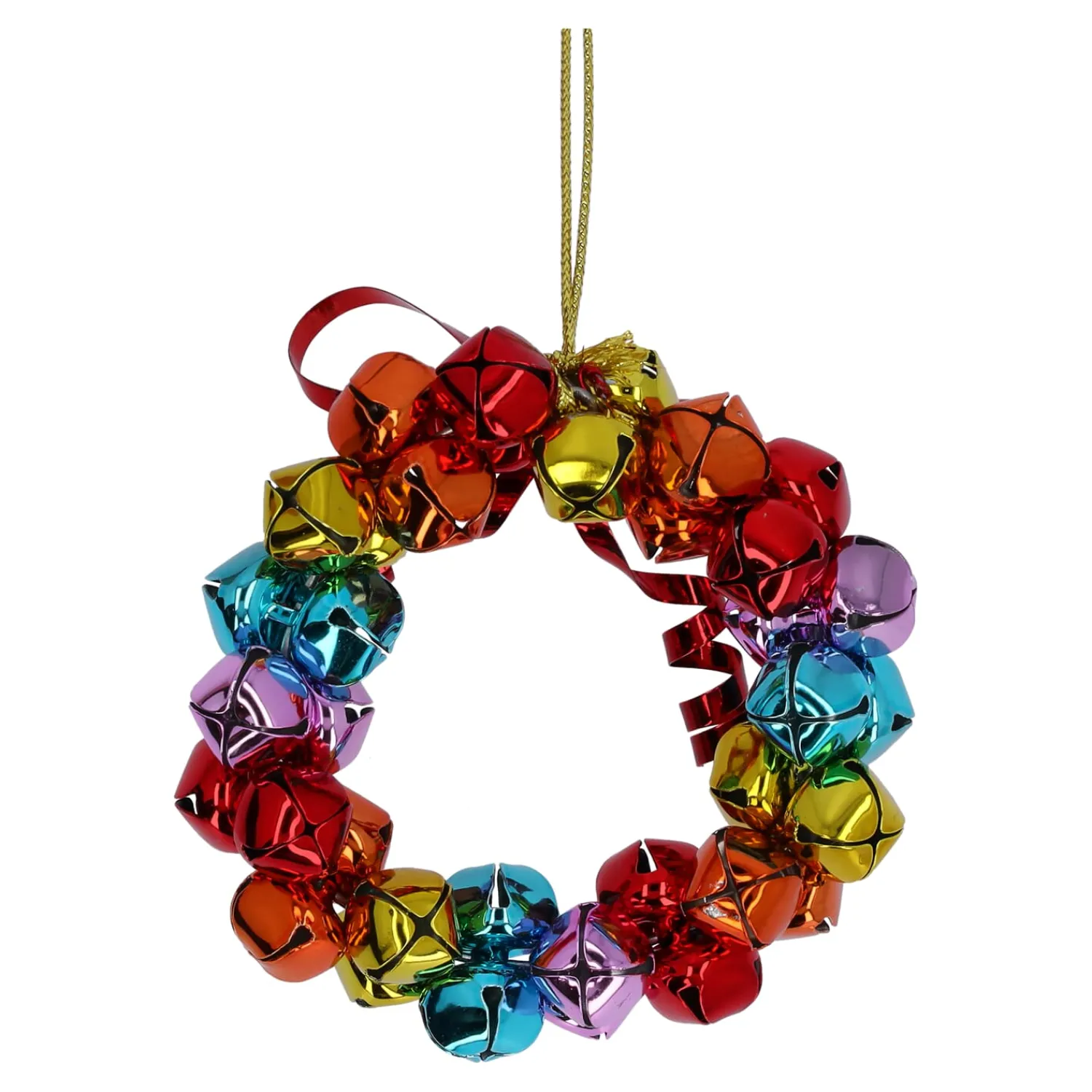 Baumschmuck Aus Metall|Hängedeko-Schellenring, bunt, Metall-Baumbehang