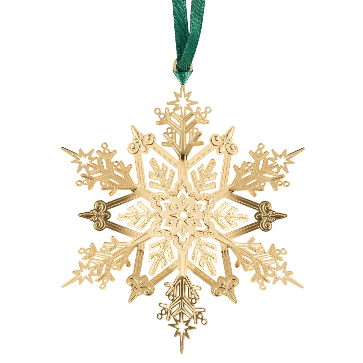 Baumschmuck Aus Metall-Schneeflocke, goldfarben, Metall-Baumbehang