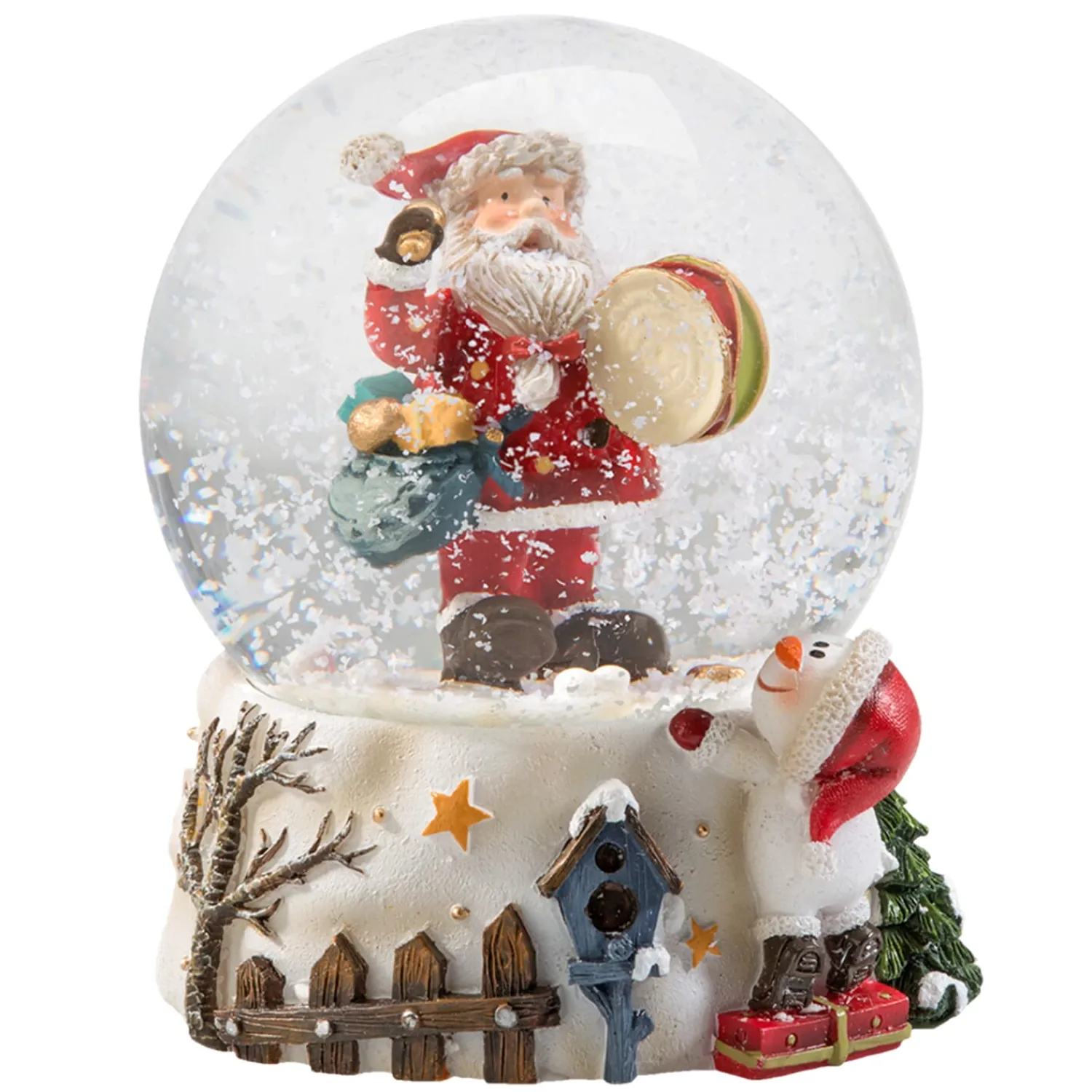 Schneekugeln Weihnachten-Schneekugel "Trommelnder Weihnachtsmann", groß