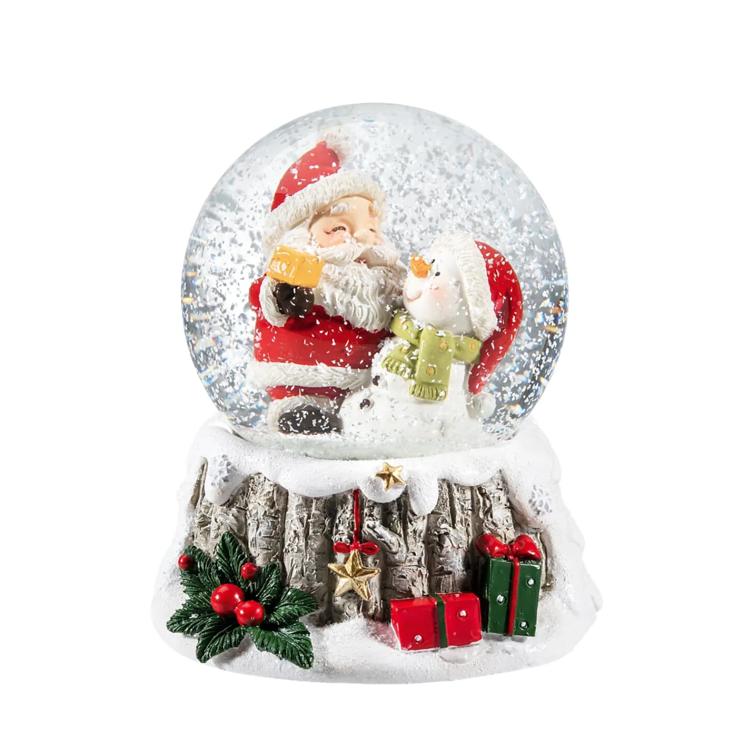 Schneekugeln Weihnachten-Schneekugel "Weihnachtsmann mit Schneemann"