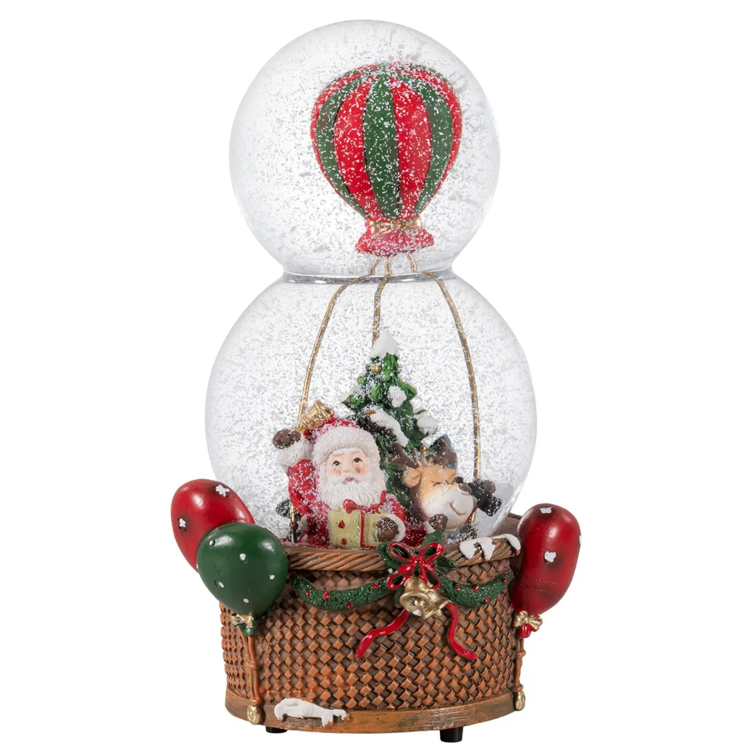 Schneekugeln Weihnachten-Schneekugel "Weihnachtsreise im Heißluftballon"