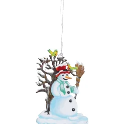 Käthes Original Baumschmuck Aus Zinn-Schneemann am Baum, Zinn-Baumbehang