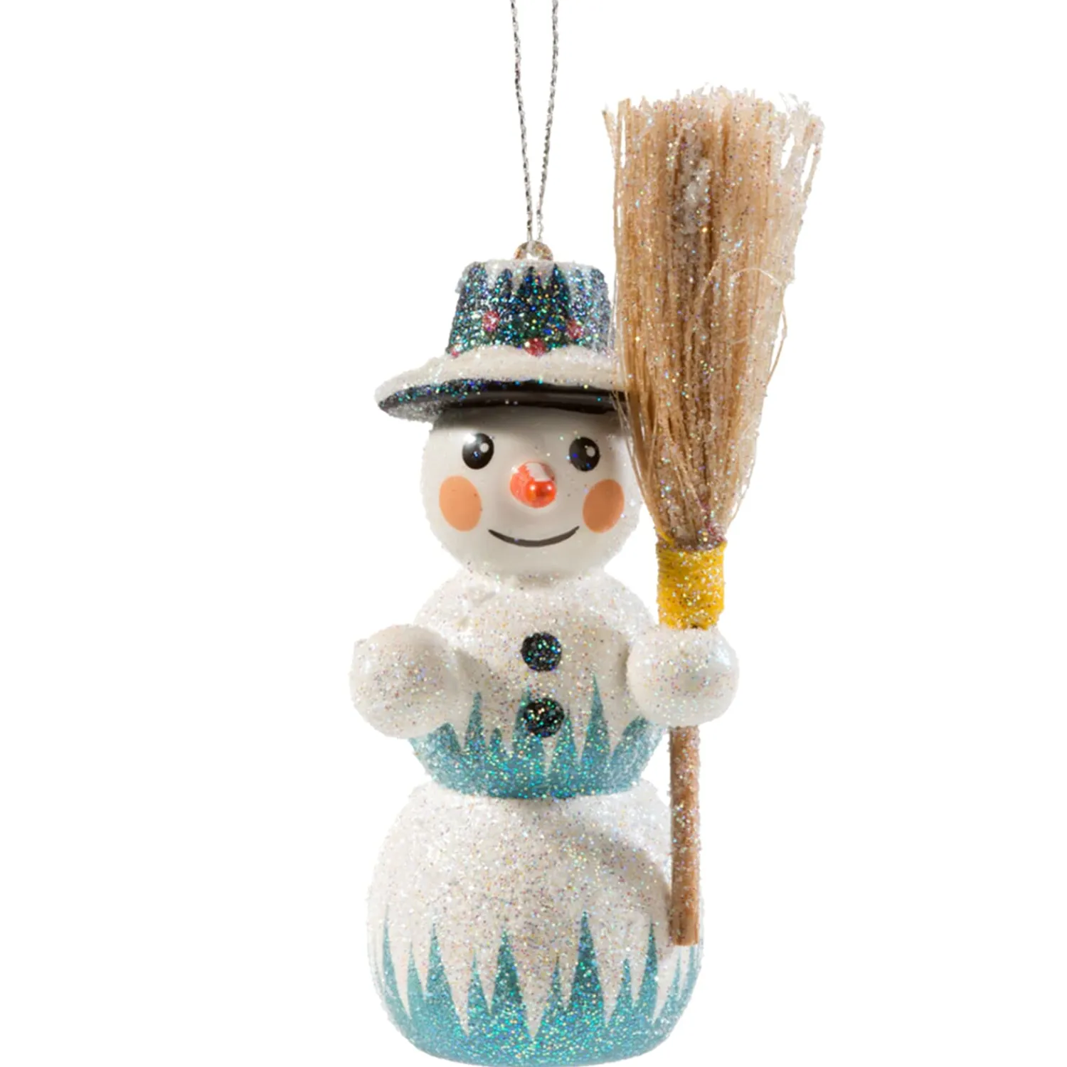 Käthes Original Christbaumschmuck Holz-Schneemann mit Besen