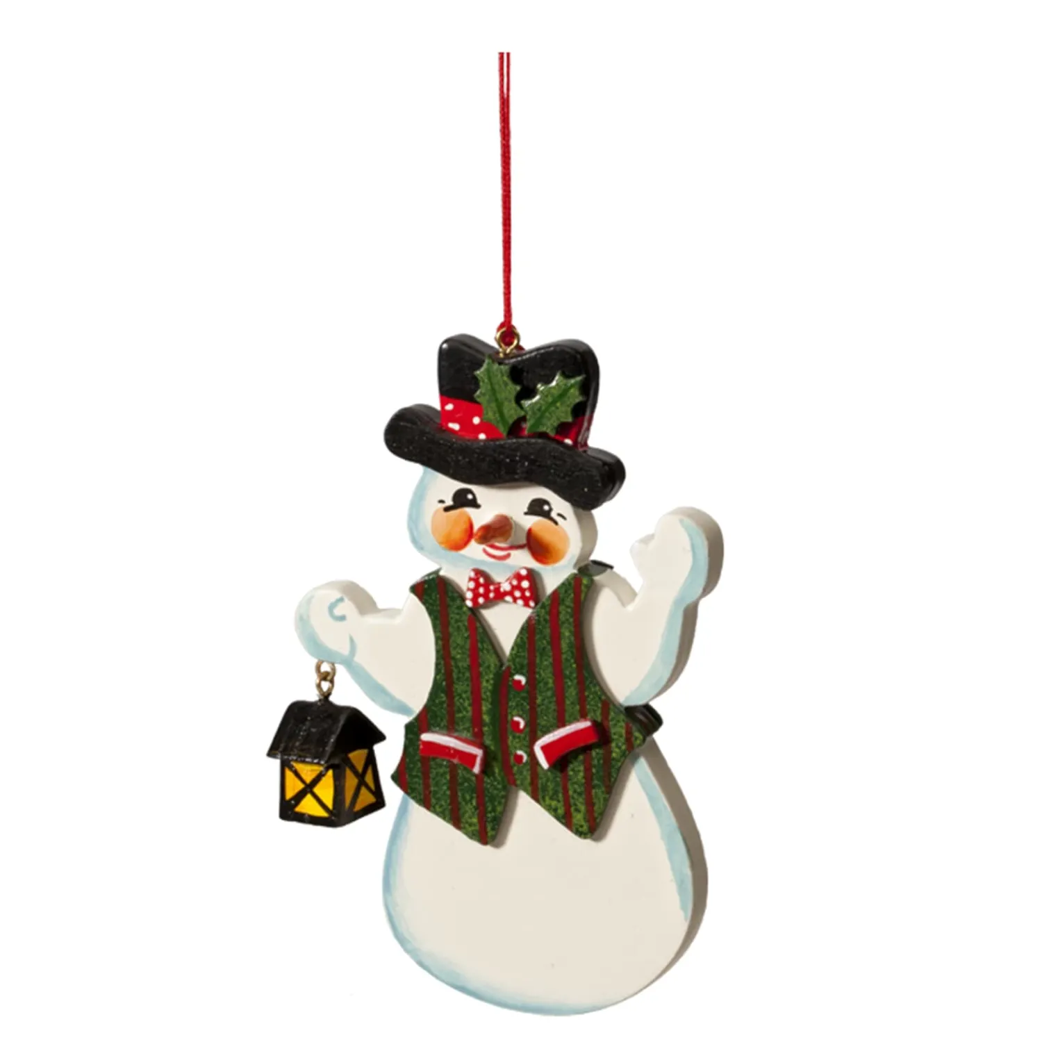 Käthes Original Christbaumschmuck Holz-Schneemann mit Laterne