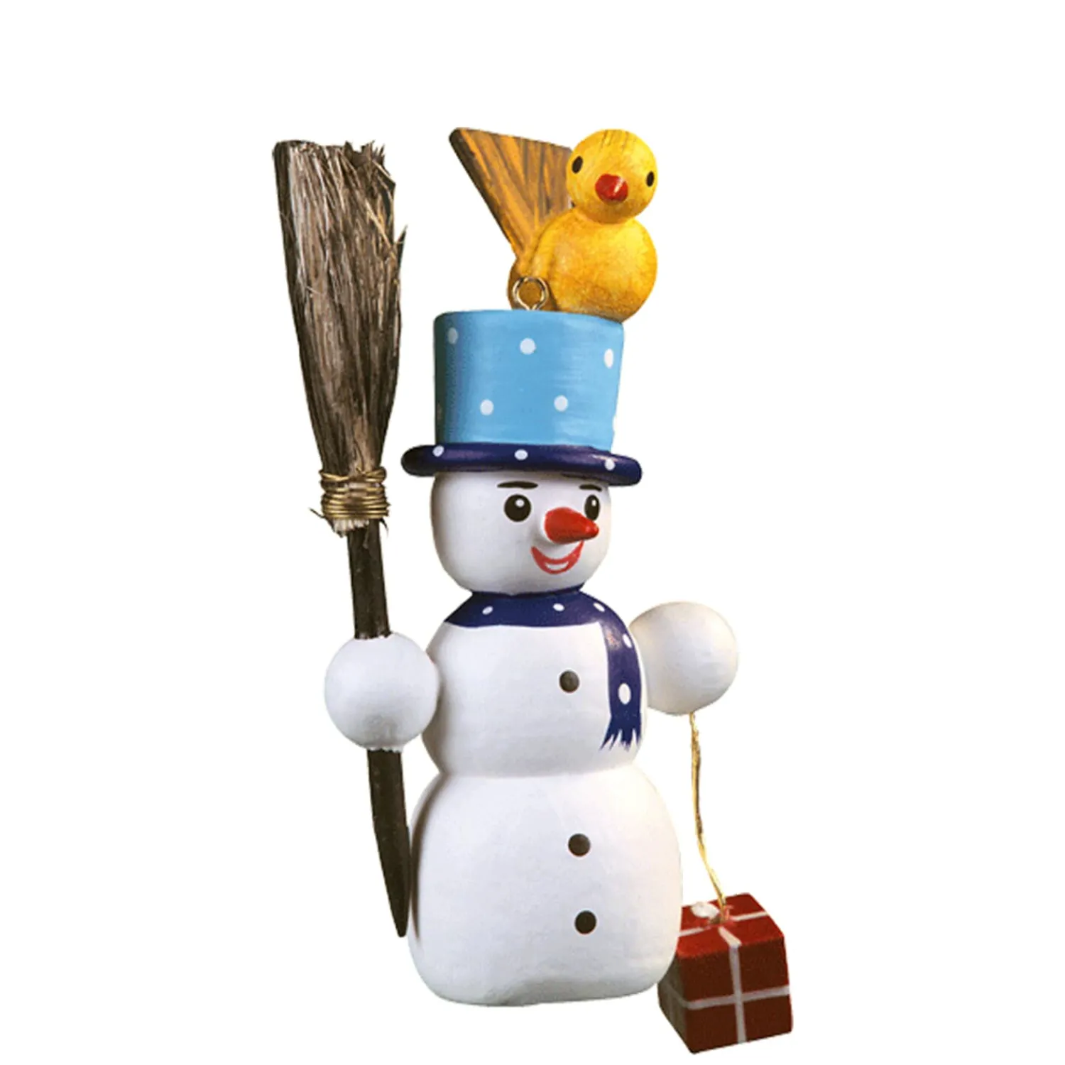 Käthes Original Christbaumschmuck Holz-Schneemann mit Vogel
