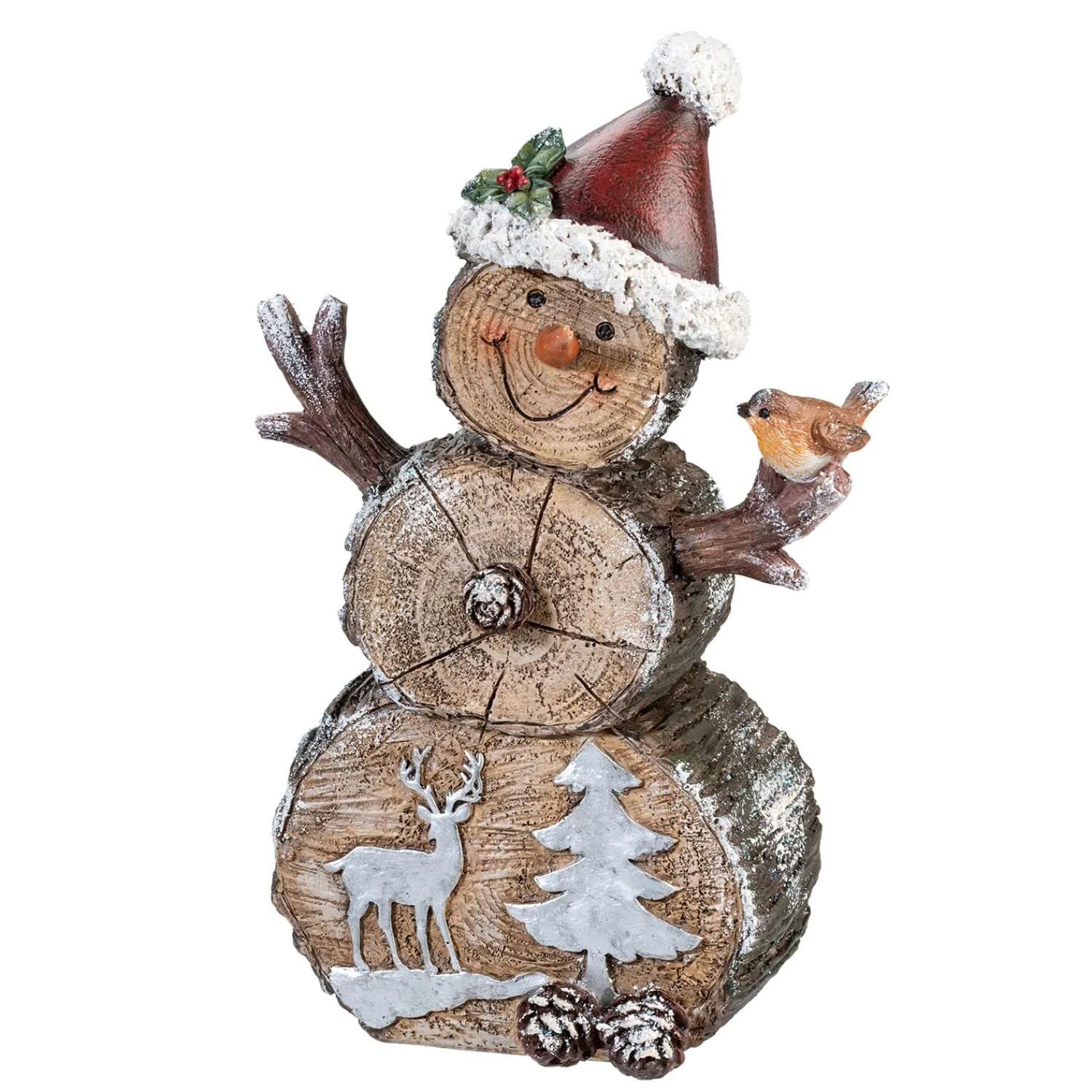 Standfiguren-Schneemann mit Vogelfreund