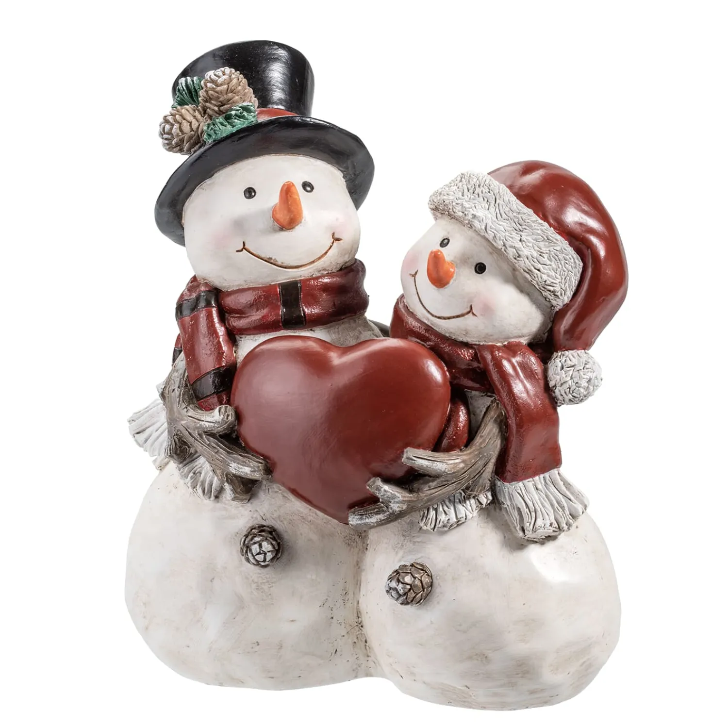 Standfiguren-Schneemannpaar mit Herz