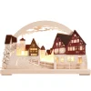 RATAGS Holzdesign Rothenburg Motive|Schwibbogen Weihnachten-Schwibbogen "Rothenburg Plönlein", 115 V mit USB A-Anschluss