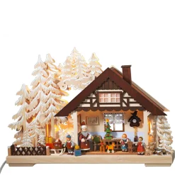 Käthes Original Weihnachtsdeko Holz|Schwibbogen Weihnachten-Schwibbogen "Weihnachtsträume werden wahr", 115V mit USB A-Anschluss