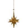 Weihnachtsbaumanhänger|Baumschmuck Aus Kunststoff-Stern mit Glimmer, gold, 10,5cm