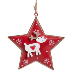 Baumschmuck Aus Metall-Stern mit Rentier