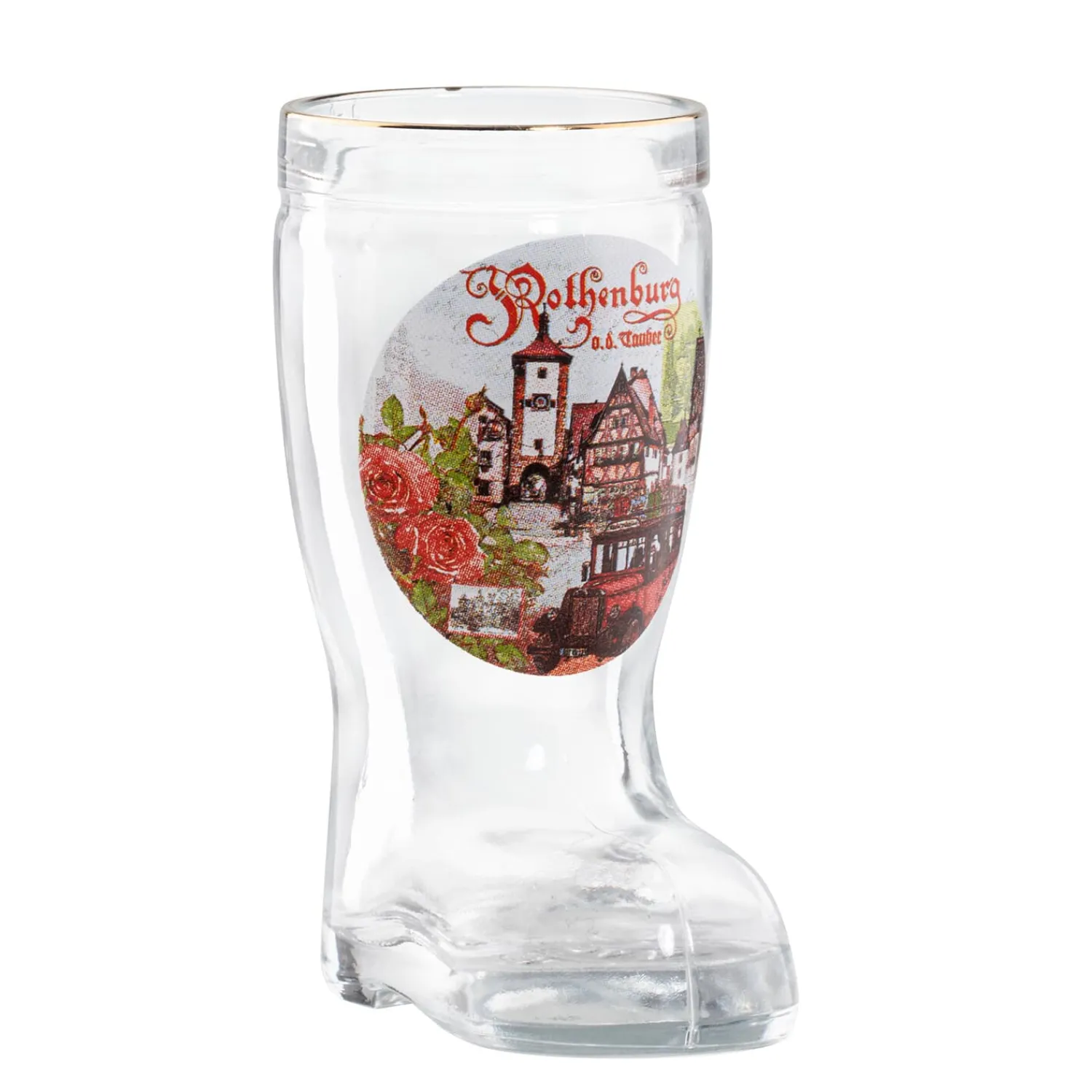 Rothenburg Motive|Tischdeko-Stiefelchen "Rothenburg Rosen", 4 cl