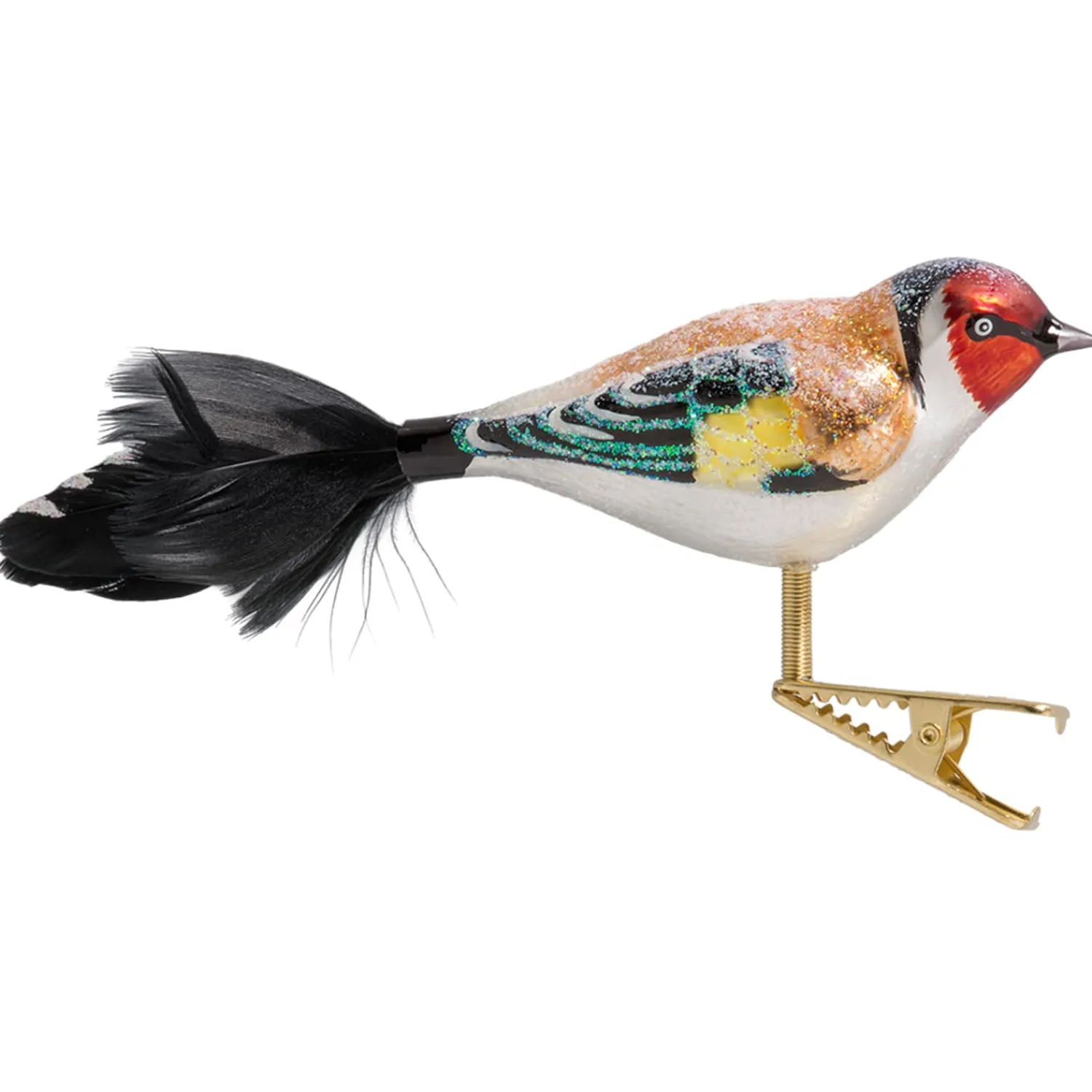 Poesie in Glas Weihnachtskugeln Aus Glas-Stieglitz mit Clip