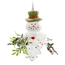Baumschmuck Aus Acrylglas-Tannenzapfen mit Schneemann