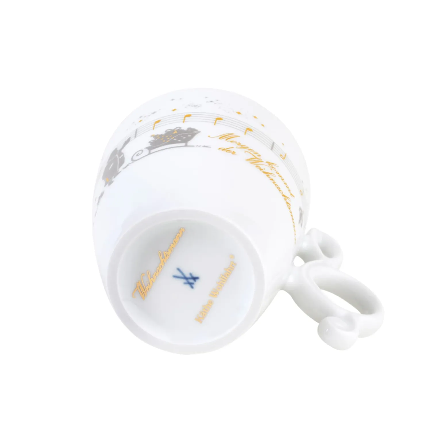 Meissen Porzellan Tischdeko-Tasse "Morgen kommt der Weihnachtsmann"